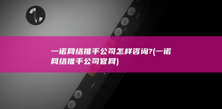 一诺网络推手公司怎样咨询?